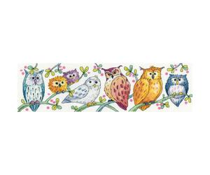 Heritage counted cross stitch kit evenweave fabric "Owls on Parade", KCOP1575-E,