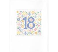 Heritage Crafts 18th Birthday Card Cross Stitch Kit