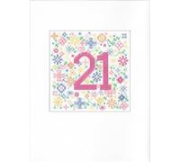 Heritage Crafts 21st Birthday Card Cross Stitch Kit