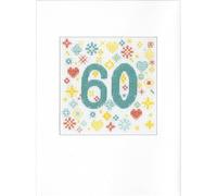 Heritage Crafts 60th Wedding Anniversary/Birthday Card Cross Stitch Kit