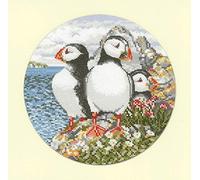 Heritage Crafts Animal Magic Cross Stitch Kit - Puffin Patrol (Aida)