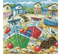 Heritage Crafts Beach Boats Counted Cross Stitch Kit