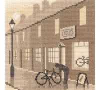 Heritage Crafts Bike Shop Counted Cross Stitch Kit