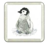 Heritage Crafts CFPE1393-A Counted Cross Stitch Kit Penguin Chicks (A) Coaster Size Coaster Size 7.5x7.5cm Multicoloured