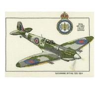 Heritage Crafts Classic Transport Planes Supermarine Spitfire Counted Cross Stitch Kit 14 count Aida