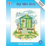 Heritage Crafts Counted Cross Stitch Kit - Green Beach Hut (EVENWEAVE) - Karen Carter