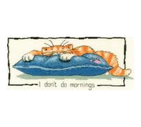 Heritage Crafts Cross Stitch Cats Rule I Don,t do Mornings