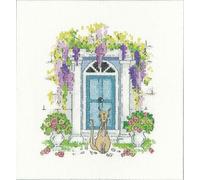 Heritage Crafts Cross Stitch Kit (AIDA) - Wisteria & Whiskers - Karen Carter Cats