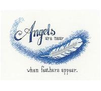 Heritage Crafts Cross Stitch Kit - Angels are Near When Feathers Appear (Aida)