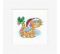 Heritage Crafts Cross Stitch Kit - Christmas Card, Cats Rule, Tigger