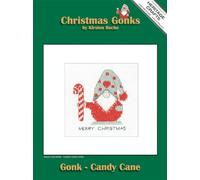 Heritage Crafts Cross Stitch Kit - Christmas Card, Gonk - Candy Cane - Kirsten Roche