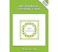 Heritage Crafts Cross Stitch Kit - Christmas Card, Holly Wreath - Kirsten Roche