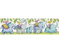 Heritage Crafts Cross Stitch Kit - Elephants On Parade (Aida)