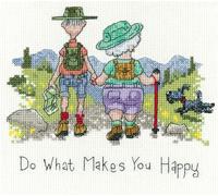 Heritage Crafts Cross Stitch Kit - Golden Years - Do What Makes You Happy
