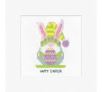Heritage Crafts Cross Stitch Kit - Greetings Card, Gonk - Easter Bunny - Kirsten Roche