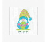 Heritage Crafts Cross Stitch Kit - Greetings Card, Gonk - Easter Egg Bow - Kirsten Roche