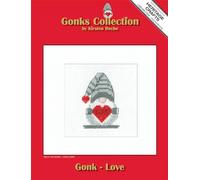 Heritage Crafts Cross Stitch Kit - Greetings Card, Gonk - Love - Kirsten Roche