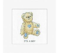 Heritage Crafts Cross Stitch Kit - Greetings Card, It's a Boy - Kirsten Roche