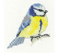 Heritage LFBT1511-A Counted Cross Stitch Kit Aida Blue Tit 6x6.5cm