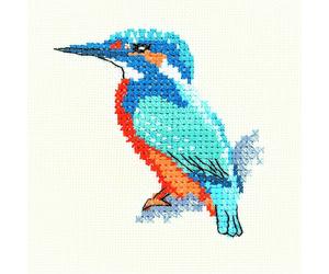 Heritage Crafts Cross Stitch Kit - Little Friends, Kingfisher