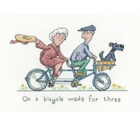Heritage Crafts Cross Stitch Kit - On a Bicycle Made for Three