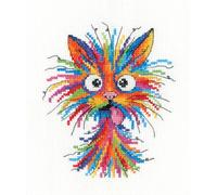 Heritage Crafts Cross Stitch Kit - Party Animals - Curiosity by Michaela Learner - 14 Count Aida