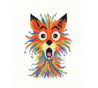 Heritage Crafts Cross Stitch Kit - Party Animals - Totally Foxed by Michaela Learner - 14 Count Aida