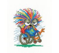 Heritage Crafts Cross Stitch Kit - Party Animals - Unstoppable by Michaela Learner - 14 Count Aida