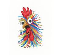 Heritage Crafts Cross Stitch Kit - Party Animals - What's up Cock? by Michaela Learner - 14 Count Aida
