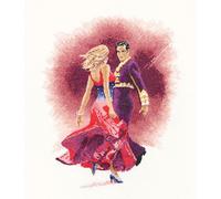 Heritage Crafts Cross Stitch Kit - Paso Doble - Aida - John Clayton Dancers Collection