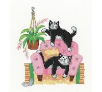 Heritage Crafts Cross Stitch Kit - Playful Cats