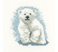 Heritage Crafts Cross Stitch kit - Polar Bear Cub - 14 Count Aida