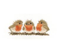 Heritage Crafts Cross Stitch Kit - Ruffled Robins