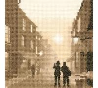 Heritage Crafts Cross Stitch Kit - Silhouettes, On The Beat