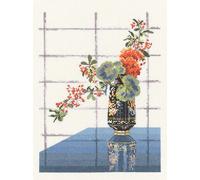Heritage Crafts Cross Stitch Kit - Window Flowers in Vases