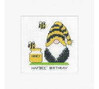 Heritage Crafts Gonk - Birthday Bee Cross Stitch Greeting Card