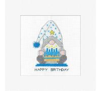 Heritage Crafts Gonk - Birthday Cake Boy Cross Stitch Greeting Card