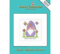 Heritage Crafts Gonk - Birthday Flowers Cross Stitch Greeting Card