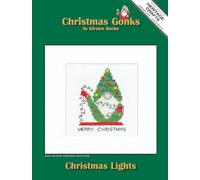 Heritage Crafts Gonk - Christmas Lights - Counted Cross Stitch Christmas Card kit by Kirsten Roche