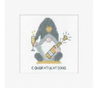 Heritage Crafts Gonk - Congratulations Cross Stitch Greeting Card
