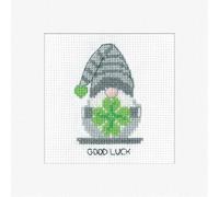 Heritage Crafts Gonk - Good Luck Cross Stitch Greeting Card