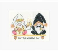 Heritage Crafts Gonk - Wedding Day - Counted Cross Stitch Card kit by Kirsten Roche