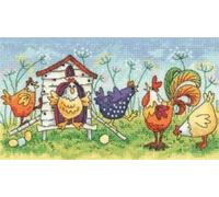 Heritage Crafts Happy Hens 14 Count Aida Cross Stitch Kit