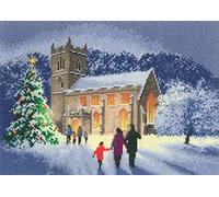 Heritage Crafts John Clayton CHRISTMAS CHURCH Cross Stitch Kit