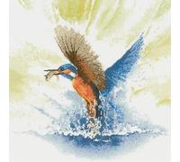 Heritage Crafts Kingfisher in Flight Cross Stitch Kit