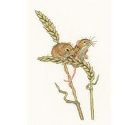 Heritage Crafts LDHM1264-A Harvest Mice (A) Counted Cross Stitch Kit 13x22cm,Multicoloured