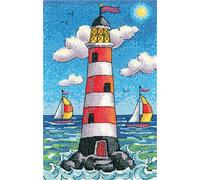 Heritage Crafts Lighthouse by Day Cross Stitch Kit - Aida