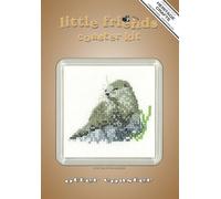 Heritage Crafts Little Friends Coaster Cross Stitch Kit - Otter