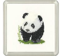 Heritage Crafts Little Friends Coaster Cross Stitch Kit - Panda