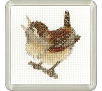 Heritage Crafts Little Friends Coaster Cross Stitch Kit - Wren